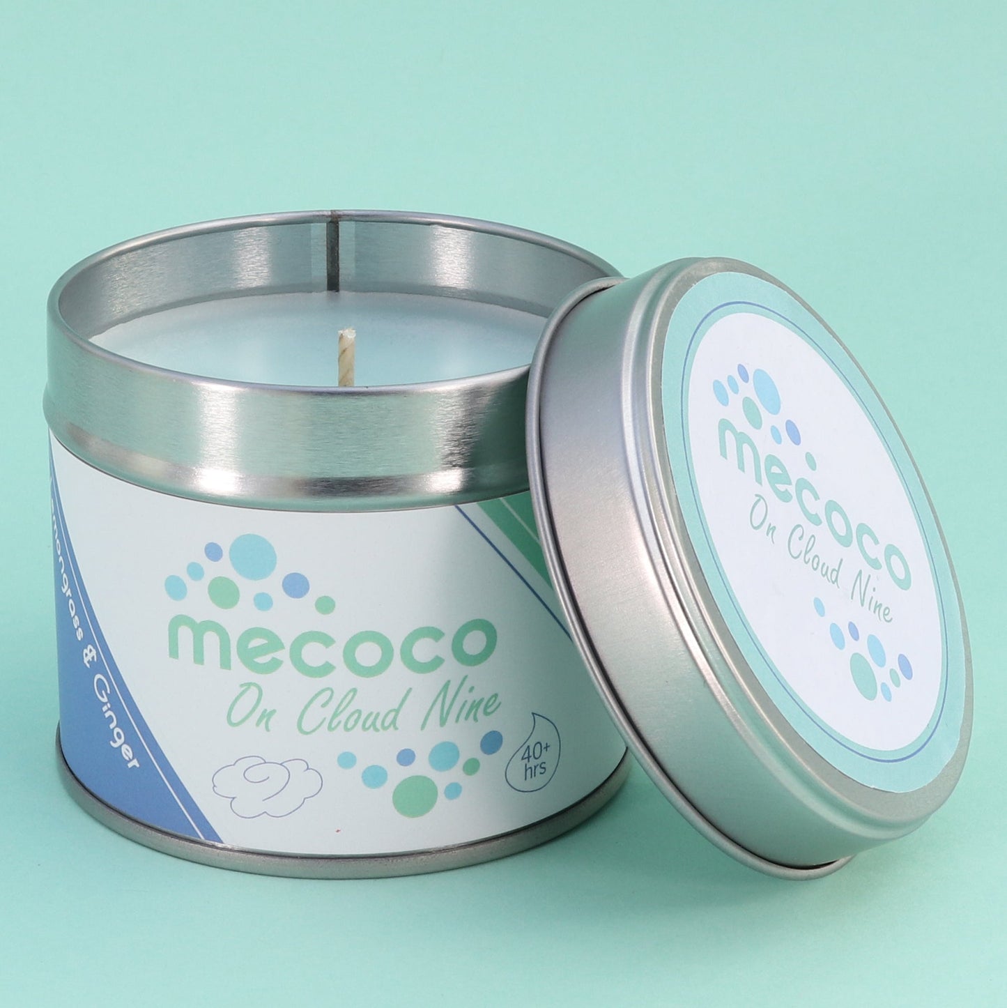Mecoco On Cloud Nine / Lemongrass & Ginger, Blue Scented Soy Wax Candles