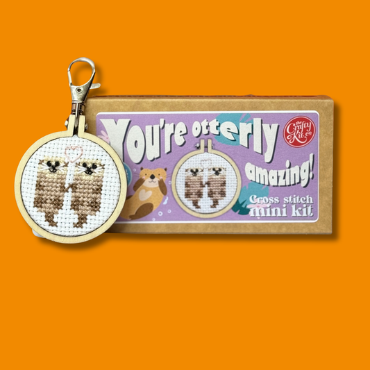 Mini Matchbox Cross Stitch Kit 'You're otterly amazing!'