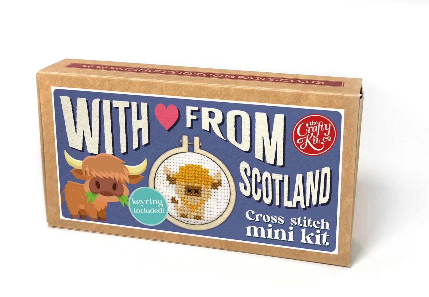 Mini Matchbox Cross Stitch Kit With Love from Scotland
