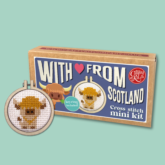 Mini Matchbox Cross Stitch Kit With Love from Scotland