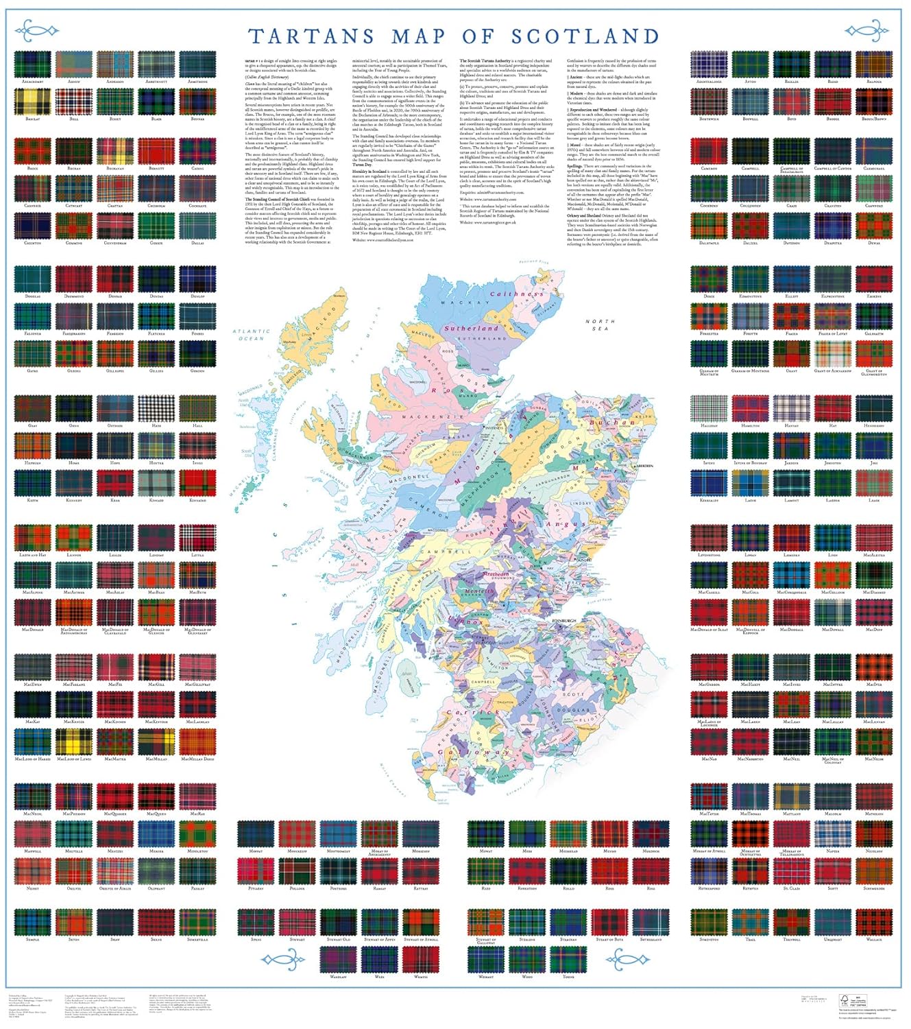 Collins Scotland Clans and Tartans Map