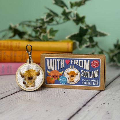 Mini Matchbox Cross Stitch Kit With Love from Scotland