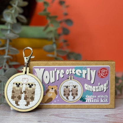 Mini Matchbox Cross Stitch Kit 'You're otterly amazing!'