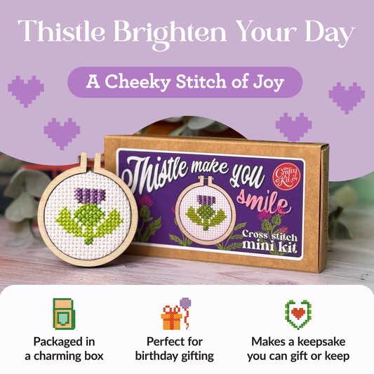 Thistle Make You Smile Mini Matchbox Cross Stitch Kit