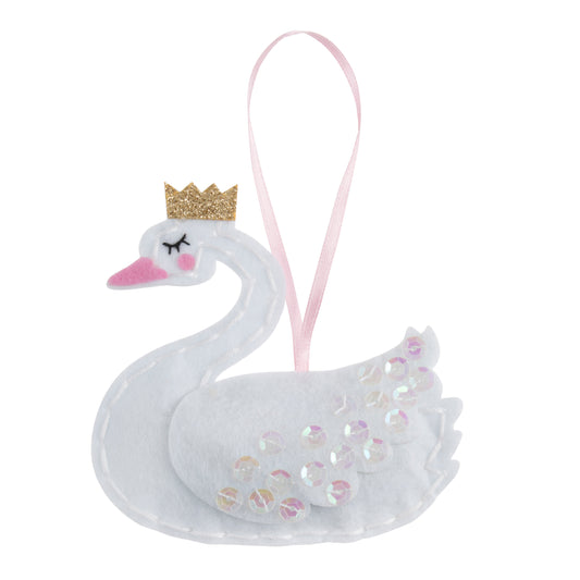 Felt Decoration Kit Christmas Swan with Crown