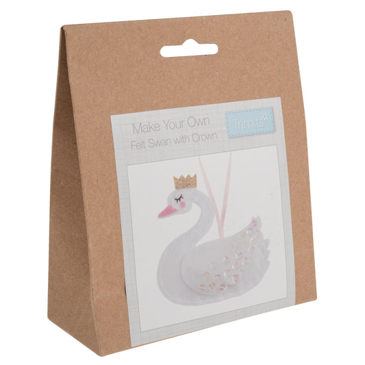 Felt Decoration Kit Christmas Swan with Crown