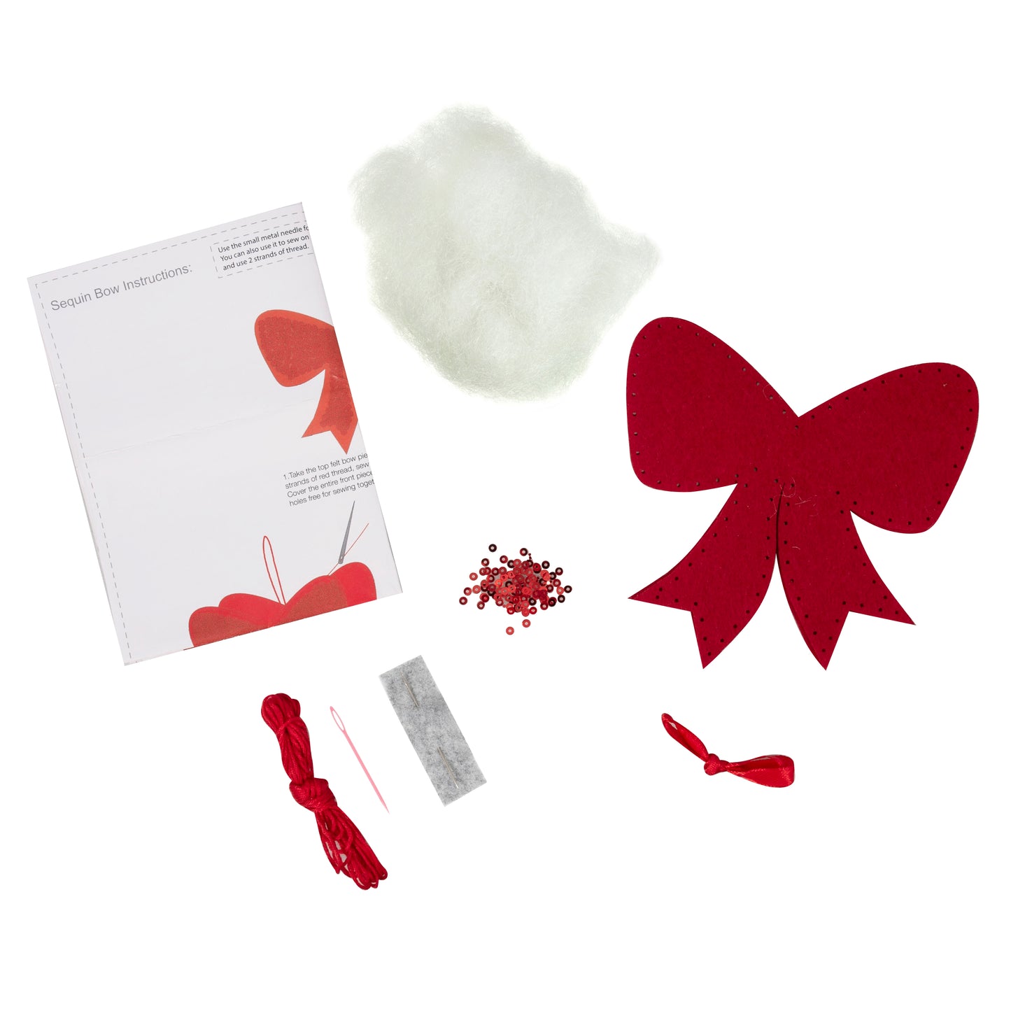 Felt Decoration Kit Christmas Sequin Bow
