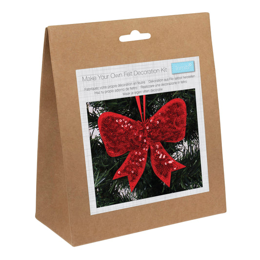 Felt Decoration Kit Christmas Sequin Bow