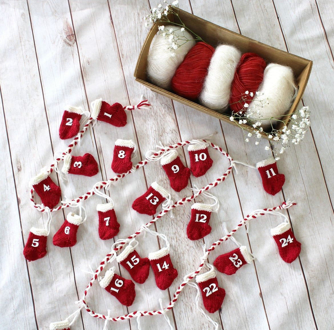 Christmas Mini Stocking Advent Knitting Kit