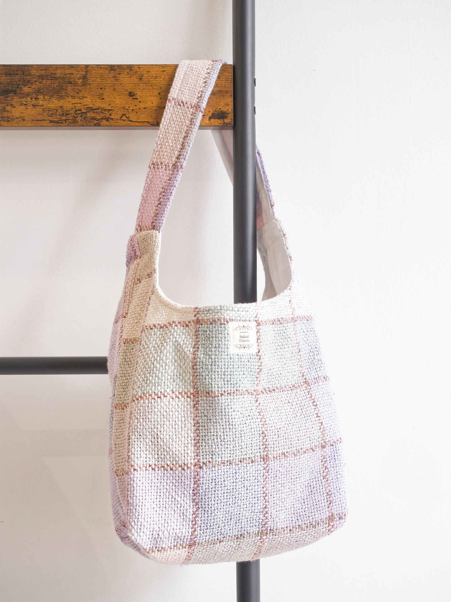 Slouchy Shoulder Bag - Pastel Rainbow Tartan