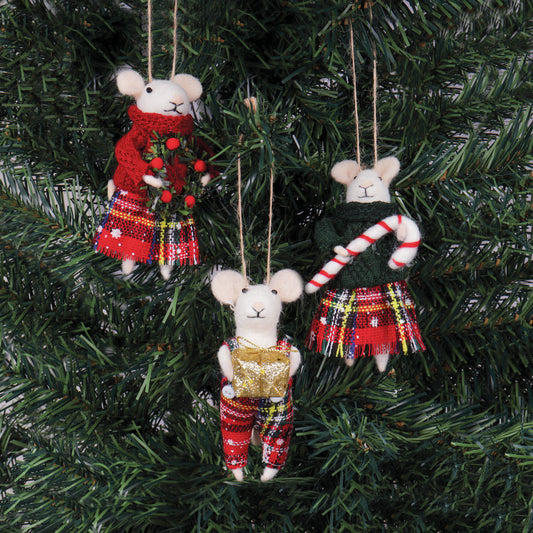 Mice Tartan Trio Christmas Needle Felting Kit