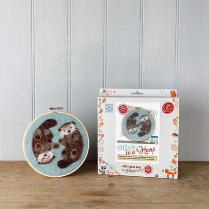 Otters in a Hoop Needle Felting Craft Kit