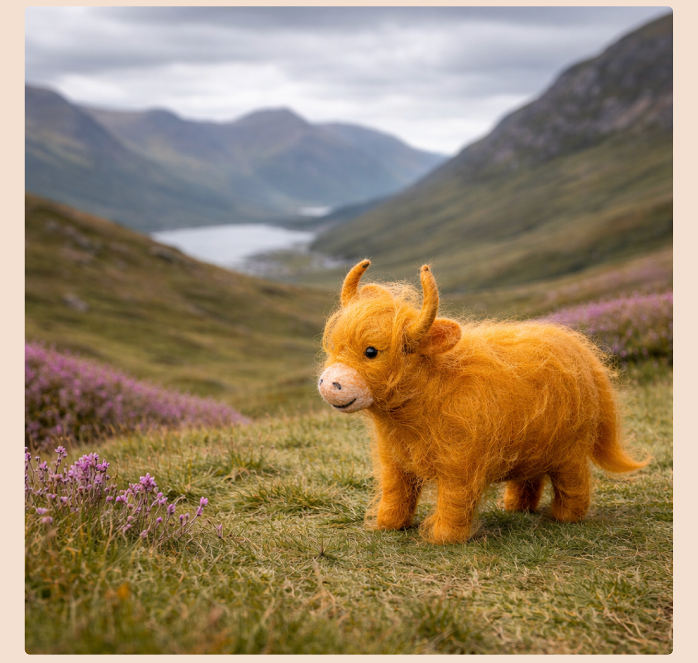 Felted Hamish the Highland Cow
