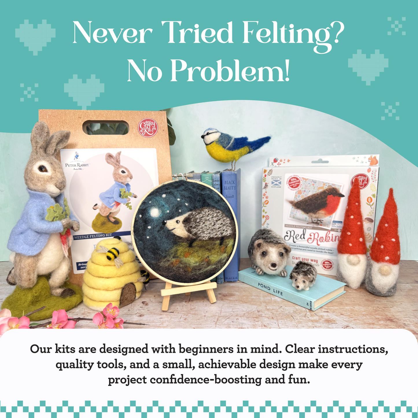 Hedgehog in a Hoop Needle Felting Craft Kit